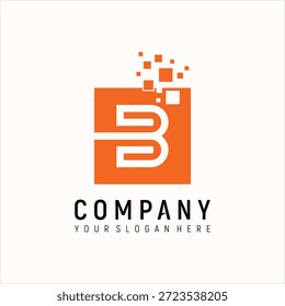letra B pixel Design moderno Logo Conceito Vetor Modelo