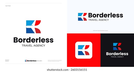 Letter B plane logo icon design vector element, Creative abstract geometric symbol Initial B with aircraft, usable for aviation, travel agency, tour guide and online ticket and accommodation booking.