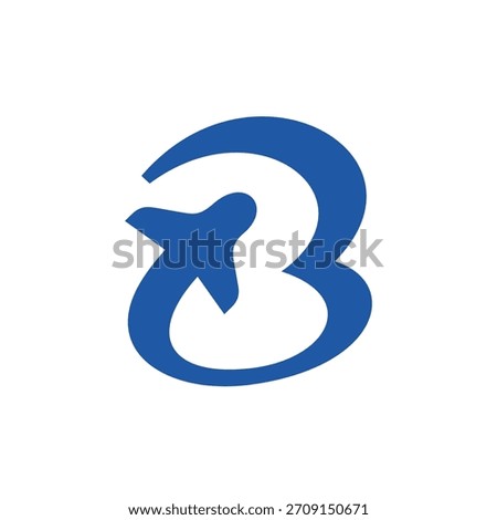 Letter B Plane Travel Logo 