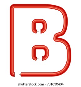 Letter b plastic tube icon. Cartoon illustration of letter b plastic tube vector icon for web