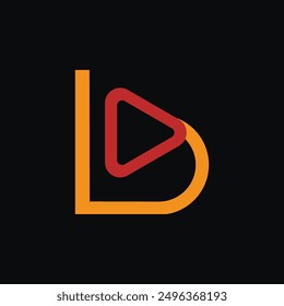 Letter B and Play Button. Logo design. Vector Illustration