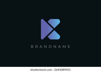 Letter B with play button logo design vector illustration.