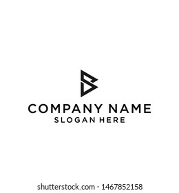 letter b play logo design vector illustration template