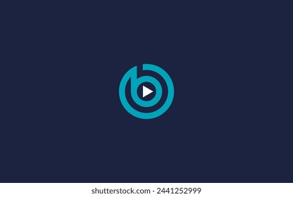 letter b with play logo icon design vector design template inspiration