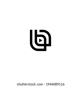 Letter B play music monogram logo design vector