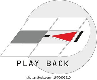 LETTER B PLAYBACK SYMBOL WITH PARALLELOGRAM THEME