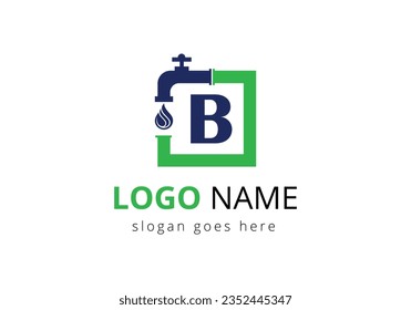 Letter B Plumber Logo Design.
Plumber and Water drop Logo design template