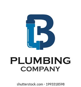 Letter b with plumbing logo template illustration