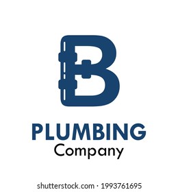 Letter b plumbing logo template illustration