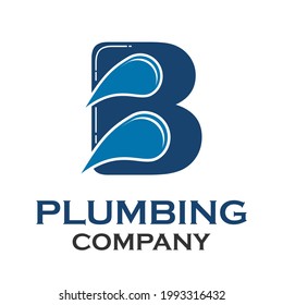 Letter b plumbing with water logo template illustration