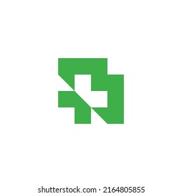 letter B plus, geometric symbol simple logo vector