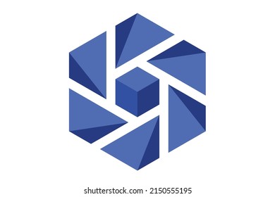 Letter B polygon 3d logo design vector icon symbol template