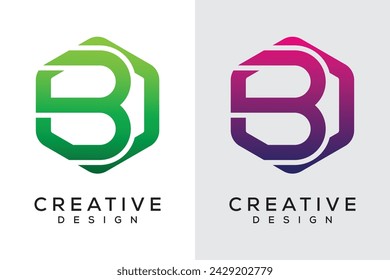 
Letra B Diseño de logotipo de polígono