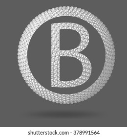 The letter B. Polygonal letter. Abstract Creative concept vector background. Vector Illustration eps 10 for your design