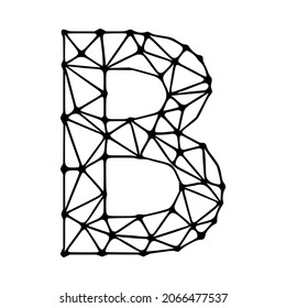 Letter b polygonal symbol, clip art isolated on white background