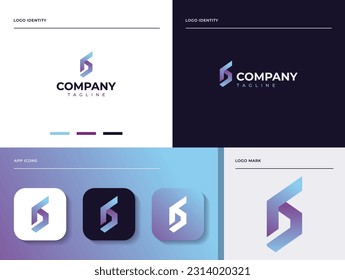 Modern Initial Letter B Logo Design Template Elements. Einfach in verschiedenen Medien zu verwenden. Die Marke selbst wird gut aussehen wie Social Media Avatar und Website oder mobile Icon.