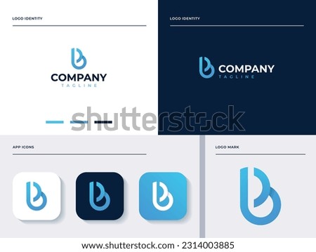 Letter B Professional logo set. Easy to use on various types of business and company. The sign itself would look great as a social media avatar and website or mobile icon.