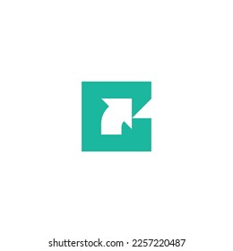 Letter B with progress arrow square logo design concept