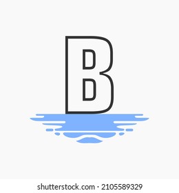 Buchstaben b und Puddle Water Logo Design Vektor, Emblem, Design-Konzept, Creative Symbol, Symbol