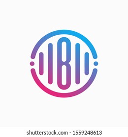 letter B with pulse concept. sound waves sign, bass, DJ. Suitable for Creative Industry, Multimedia, entertainment, technology, digital, Industry Music, Studio, Shop, and any related business - vector