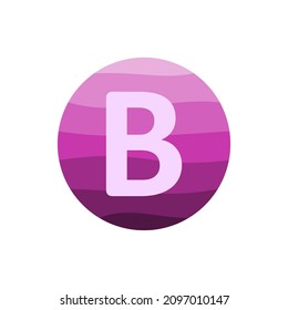 letter b with purple circle gradient vector design template in white background.