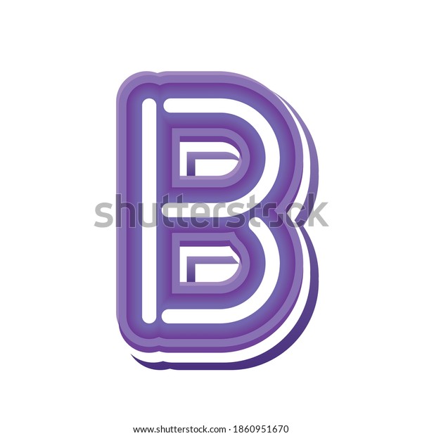 Letter B Purple Neon Font Vector Stock Vector (Royalty Free) 1860951670 ...