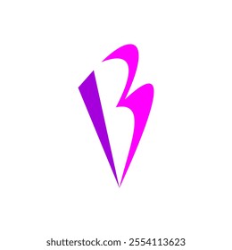 letter b purple stylized logo symbol design