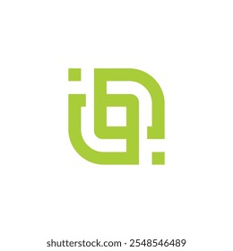 letter b q leaf ambigram logo vector 