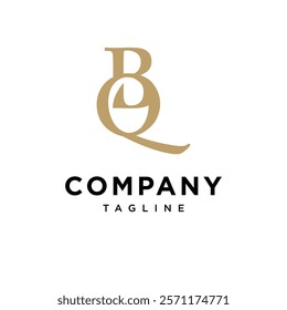 Letter B Q Monogram Elegant Logo Icon Vector