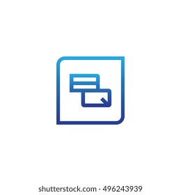 The letter B and Q Monogram With Frame Square. Logo Design Template Blue