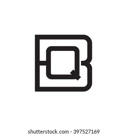 letter B and Q monogram square shape logo black