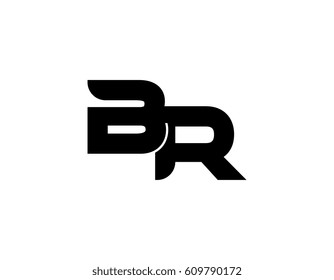 Letter B and R initial logo black