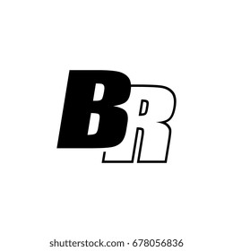 letter B and R logo overlapping black negative