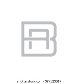 letter B and R monogram square shape logo gray