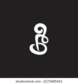 letter b r smoke shape abstract logo vector 