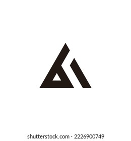 Letter b and r triangle geometric symbol simple logo vector