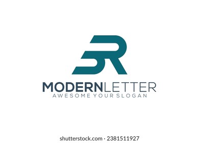 Logo-Design mit Buchstaben b und r für Vektorvorlagen
