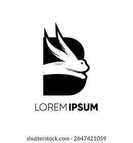 Letra B Coelho Run Logo Design Vetor Imagem Ícone Gráfico Emblema Ilustração