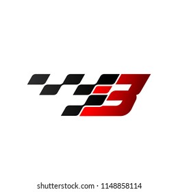 Letter B With Racing Flag Logo