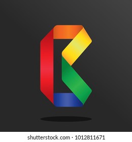 letter b with rainbow color logo icon design template elements vector illustration