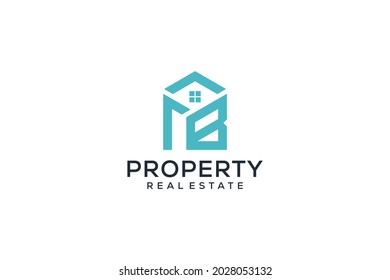 Letter B Real Estate Logo. Construction Architecture Building Logo Design Template