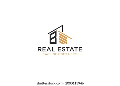 Letter B for Real Estate Remodeling Logo. Construction Architecture Building Logo Design Template.