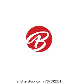 Letter B Red Circle Logo Design Stock Vector (Royalty Free) 787392331 ...