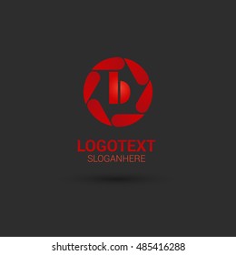 Letter B in the red circle ornament that can be used as initial logo