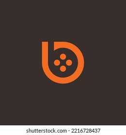 letter B reel logo. B film roll logo