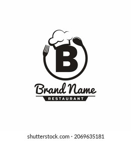 Letter B Restaurant Food Logo Design
