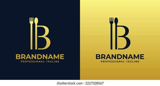 logotipo del restaurante de la carta B, adecuado para cualquier tipo de negocio relacionado con restaurantes, cafeterías, restaurantes con iniciales B.