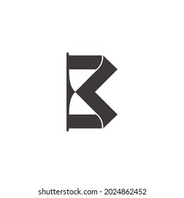 Buchstabe b Band 3d einfache geometrische Logo-Vektorgrafik