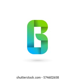 Letter B ribbon logo icon design template elements