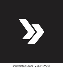 Letra B Flecha derecha Rayas Logotipo geométrico Vector 